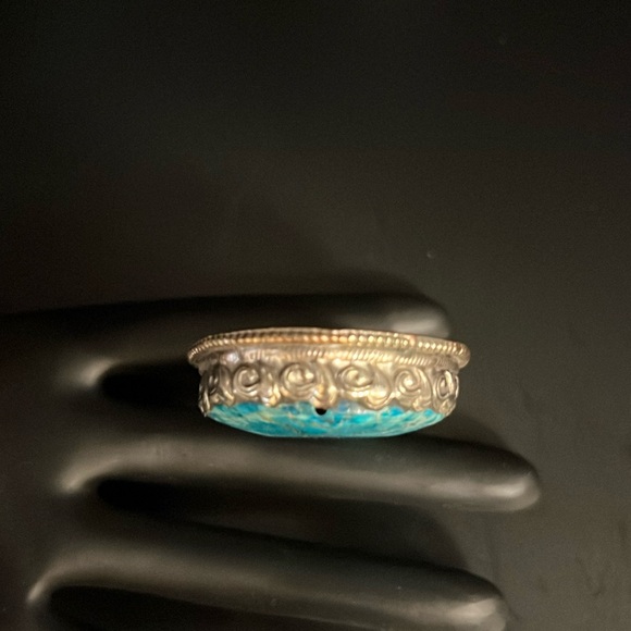 Turquoise XL Carved Handcrafted Tibetan Pendant - Picture 5 of 5